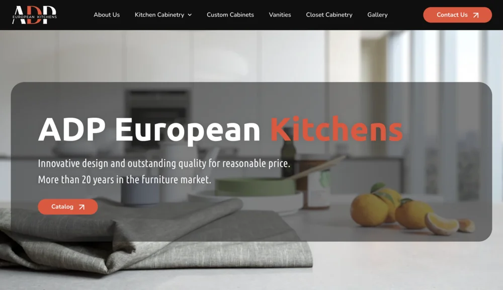 ADP Kitchens website